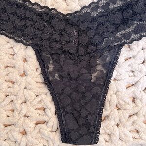 NWOT Victoria’s Secret The Lacie black lace thong panty